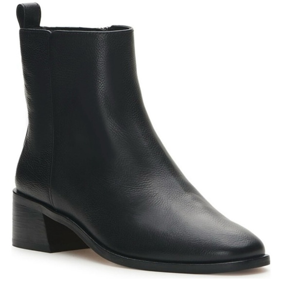 Black Leather Ankle Boots - Picture 1 of 7